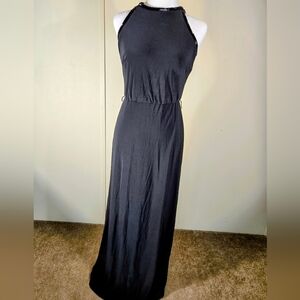 LAUREN RALPH LAUREN Women's Black Beaded-trim Blouson Evening Gown Dress